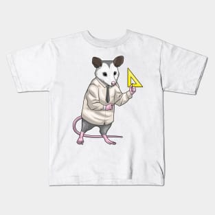 Opossum Teacher Triangle ruler Math Kids T-Shirt